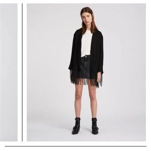 Allsaints Fringe Kimono Jacket Brand New NWT Black cowgirl chic vintage